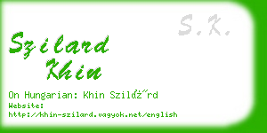 szilard khin business card